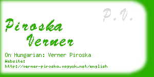 piroska verner business card